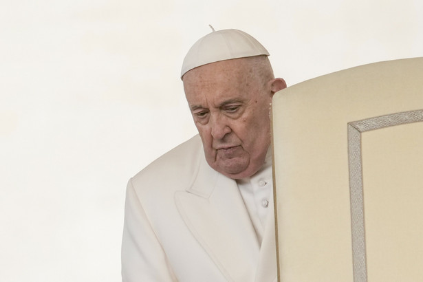 Pope Francis arrives for his weekly general audience in the St. Peter's Square at the Vatican, Wednesday, March 13, 2024. (AP Photo/Andrew Medichini)