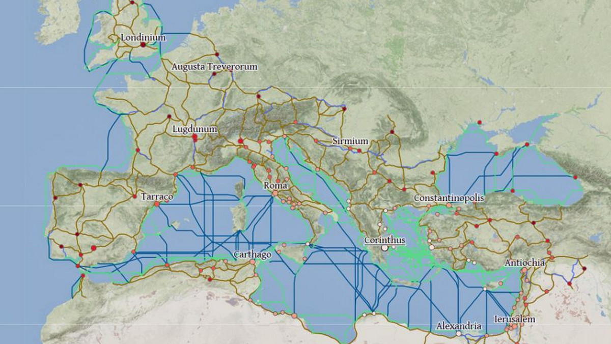 Jak podróżowali starożytni Rzymianie? Mapa basenu Morza Śródziemnego 