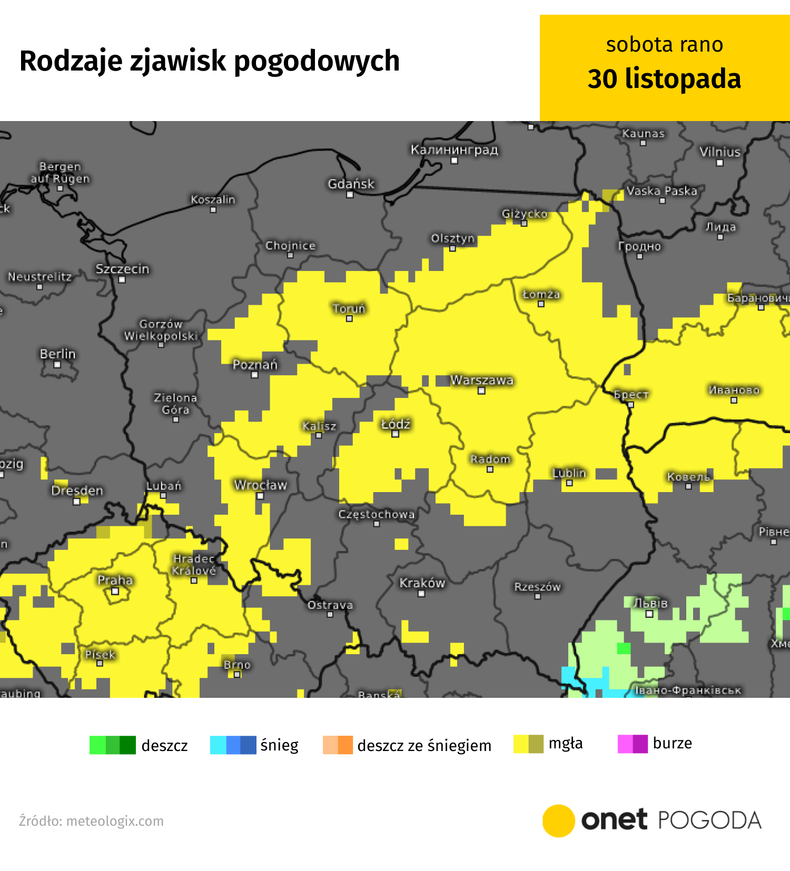 W weekend zaczną się tworzyć liczne, gęste mgły