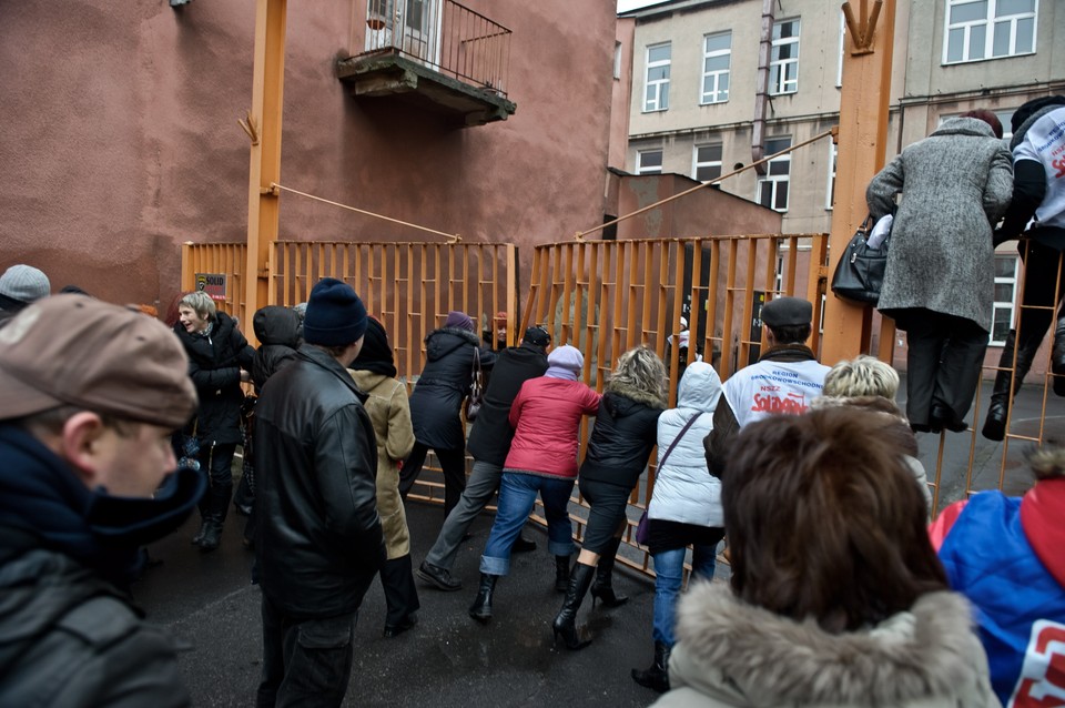 Demonstracja zwolnionych pracowników