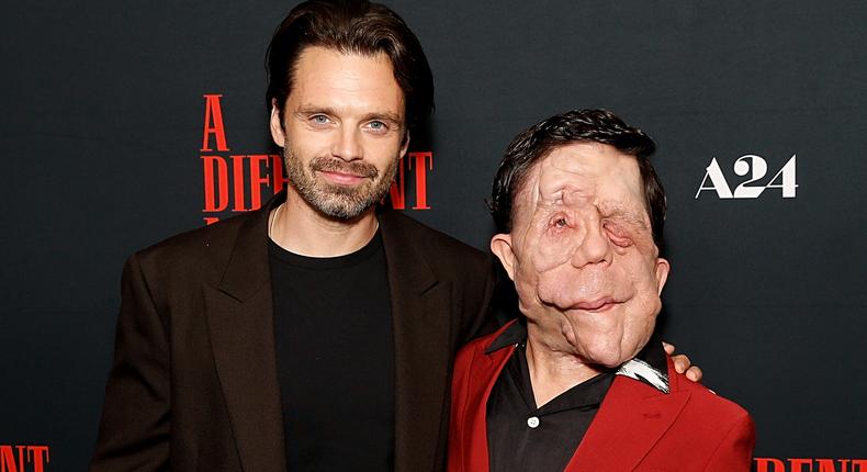 Sebastian Stan and Adam Pearson at a screening of A Different Man in September.Dominik Bindl/Getty Images