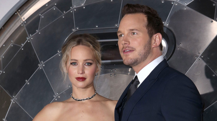 Chris Pratt és Jennifer Lawrence a tegnapi filmpremieren Los Angelesben /Forrás:Northfoto