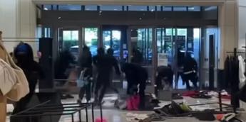 Dozens of smash and grab robbers hit a Nordstrom in LA on Saturday