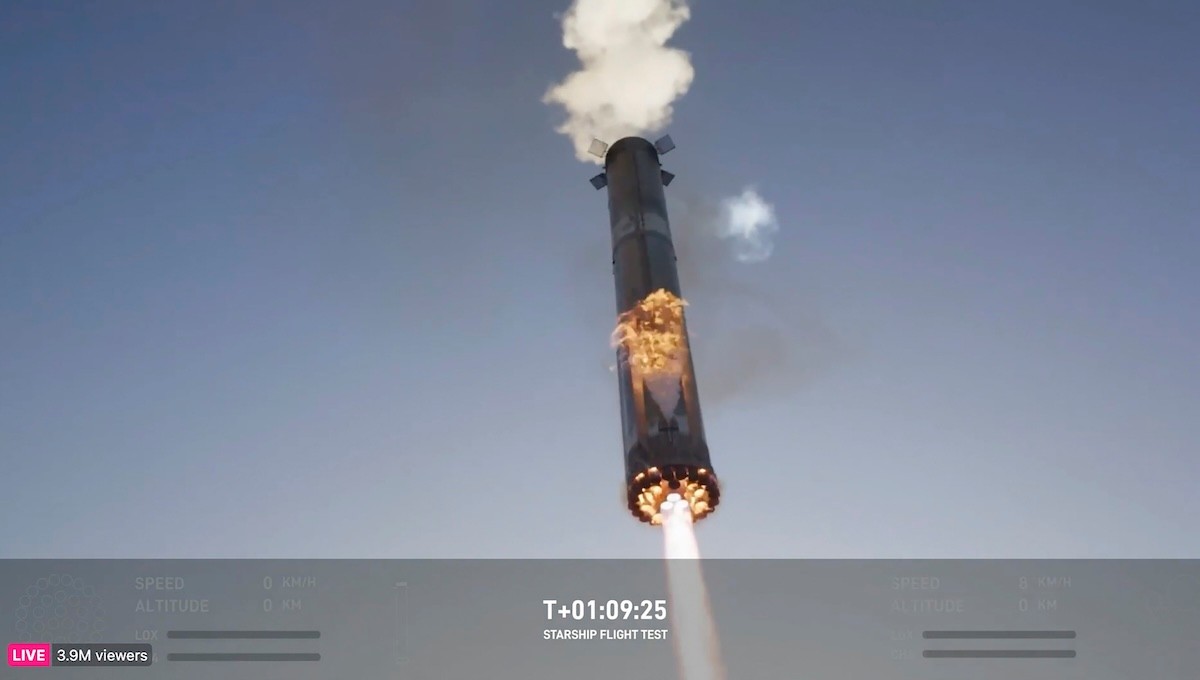 SpaceX v nedeľu podnikol piaty testovací let svojej kozmickej lode Starship a raketového nosiča Super Heavy.