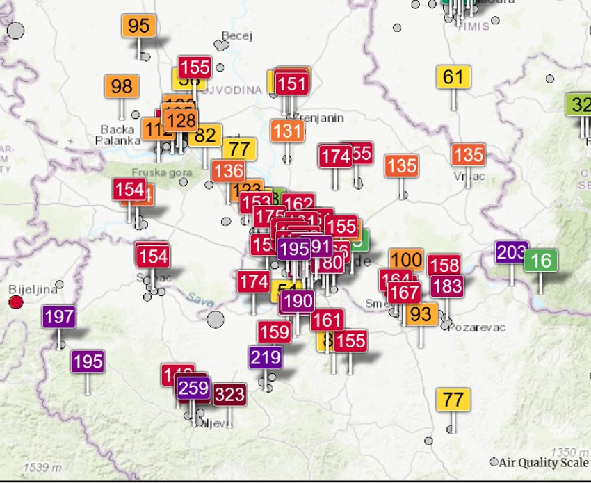Zagađenje vazduha u Srbija 1. januara 20205.
