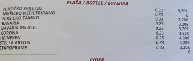 Cene u Bečićima