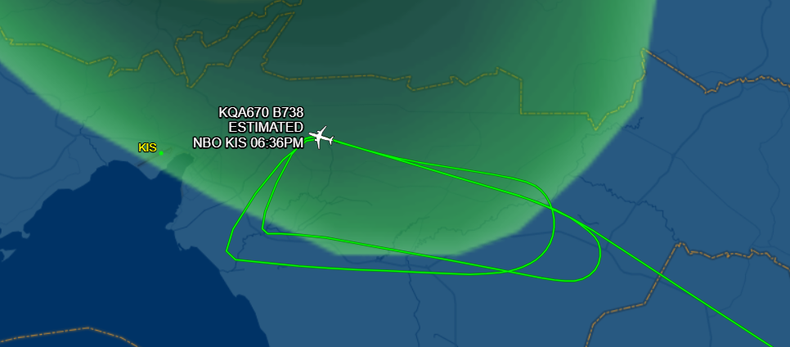 Kenya Airways Flight KQ 670 flight path
