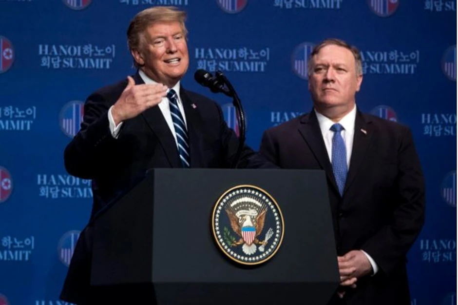 Donald Tramp i Majk Pompeo na konferenciji za novinare