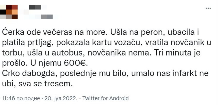 Džeparenje na stanici, letovanje