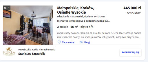 Ogłoszenie w serwisie Morizon