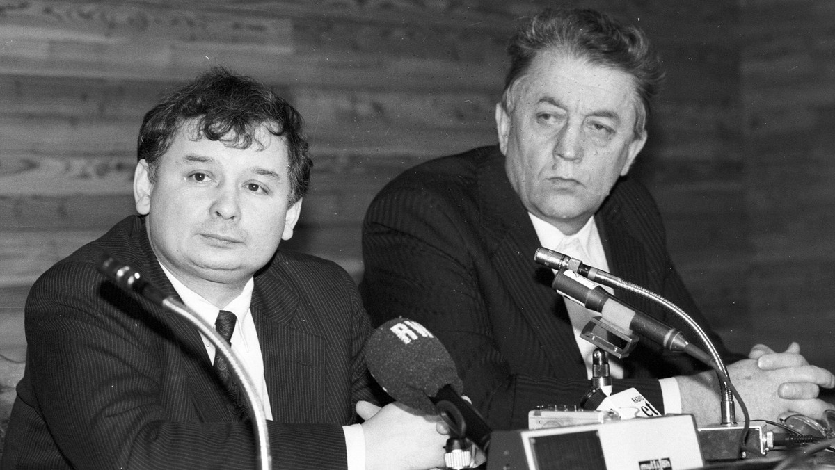 Jarosław Kaczyński, prezes Porozumienia Centrum, luty 1992