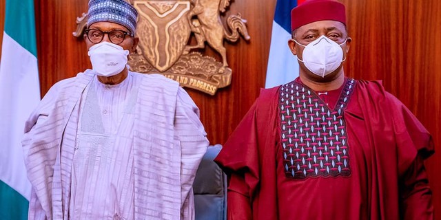 President Muhammadu Buhari with former minister, Femi Fani-Kayode [Presidency]