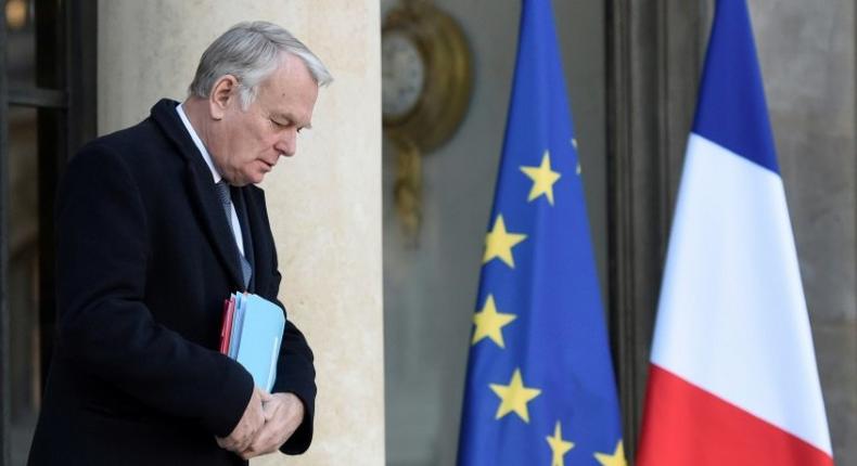 French Foreign Minister Jean-Marc Ayrault is pictured after the weekly cabinet meeting in Paris on January 18, 2017