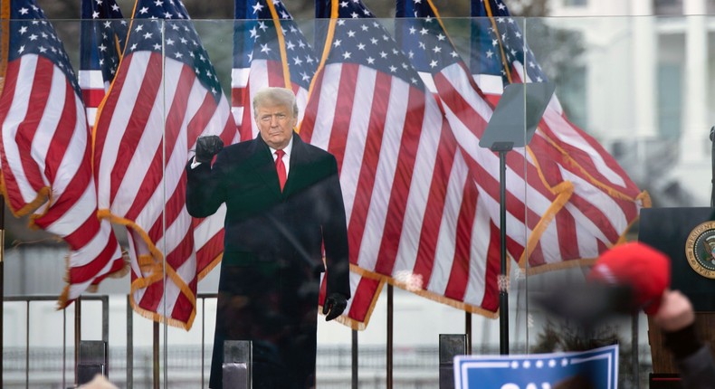 US President Donald Trump speaks to supporters from The Ellipse near the White House on January 6, 2021, in Washington, DC.