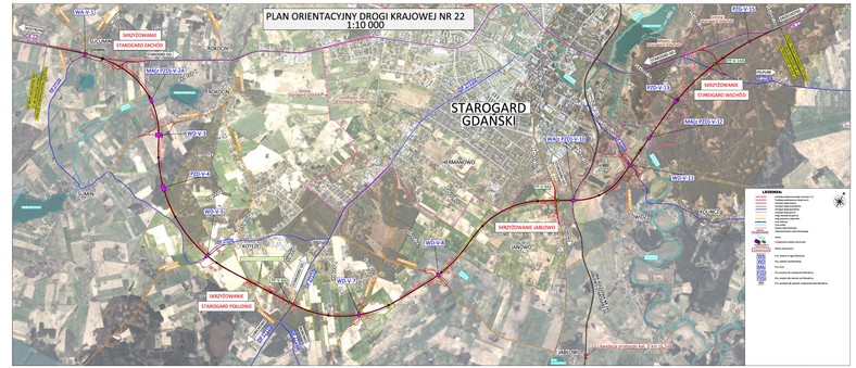 Plan orientacyjny obwodnicy Starogardu Gdańskiego