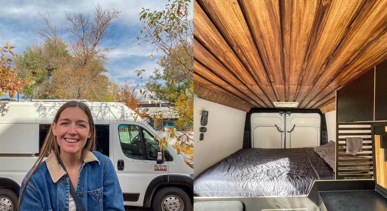 Side-by-side images of the van the author rented for two weeks.Monica Humphries/Business Insider