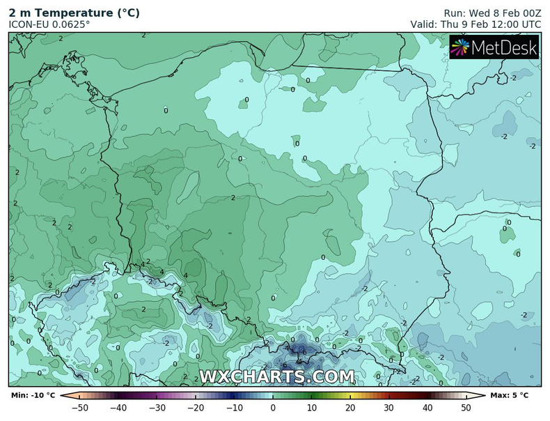 W czwartek temperatura od zachodu zacznie rosnąć