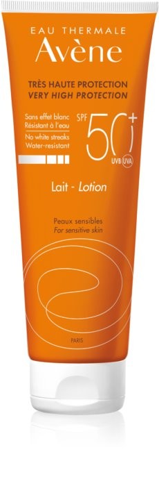 Lait de protection solaire pour peaux sensibles avec un indice de protection 50+ d’Avène, pour 14,90 francs, notino.ch