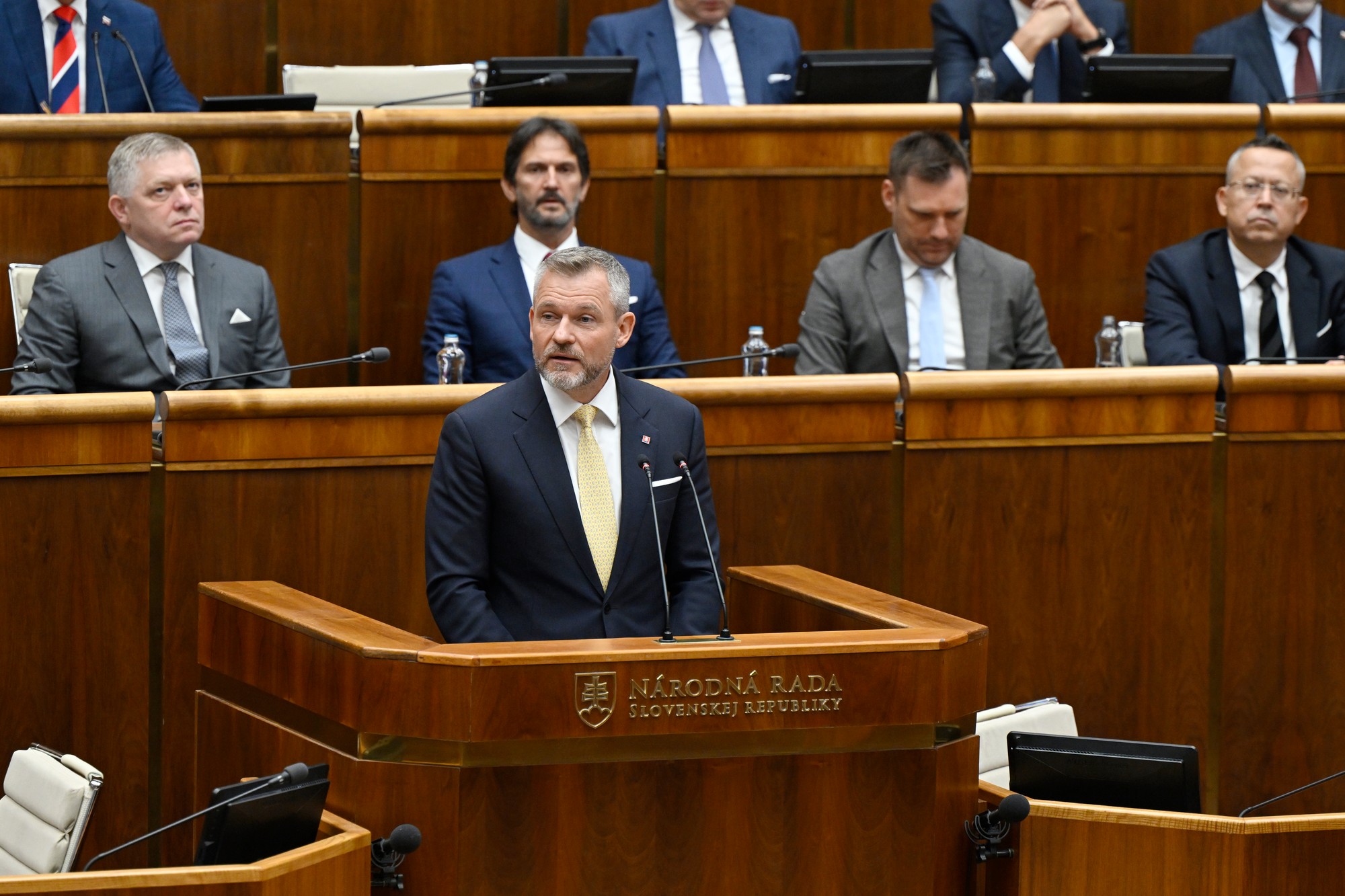 Prezident SR Peter Pellegrini počas vystúpenia v NR SR.