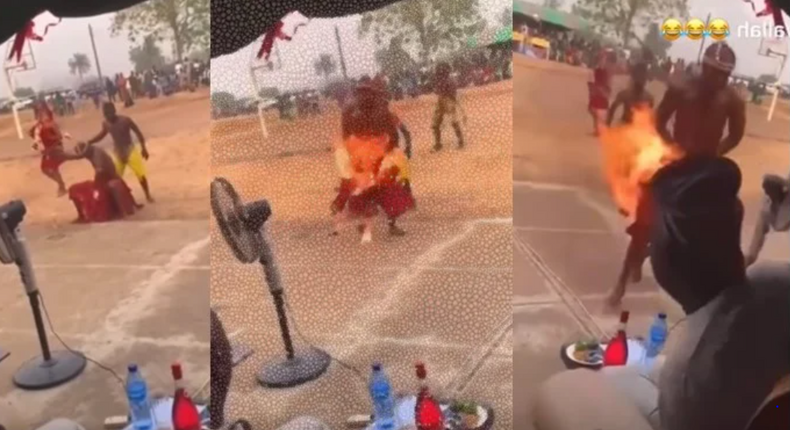 Chief and elders flee, festival ends as fetish priest mistakenly sets himself ablaze