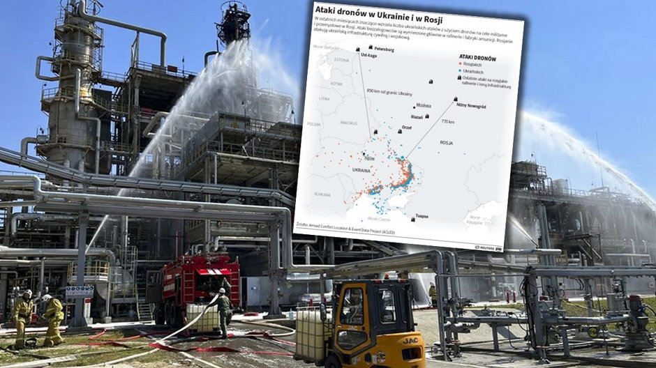 Pożar w zakładzie przetwórstwa ropy naftowej w Nowoszachtinsku w Rostowie nad Donem w Rosji