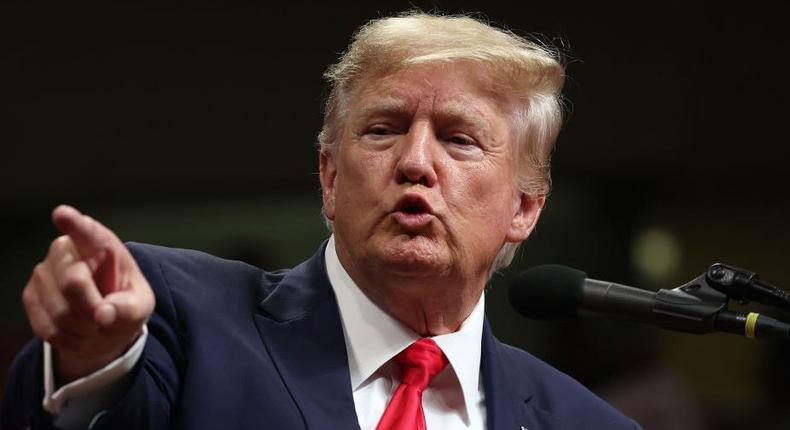 Former President Donald Trump speaks during a Save America rally in Anchorage, Alaska, on July 9, 2022.