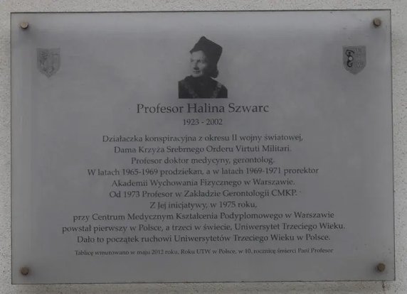 Tablica upamiętniająca Halinę Szwarc