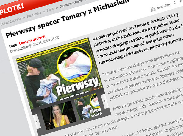 Pierwszy spacer Tamary Arciuch z synkiem