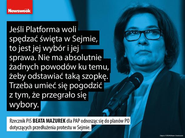 Rzeczniczka rządu Beata Mazurek o posłach PO w Sejmie.