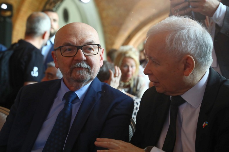 Ryszard Legutko i Jarosław Kaczyński na XII Kongresie Polska Wielki Projekt, 12 czerwca 2022 r.