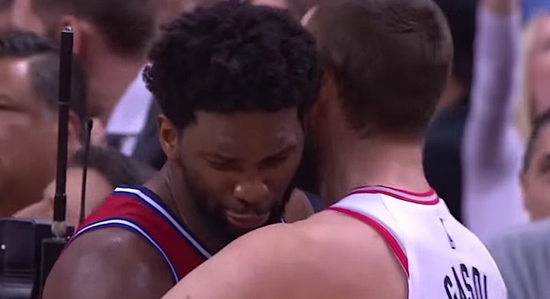 Joel Embiid sobbed as he walked off the court in a dramatic scene after ...