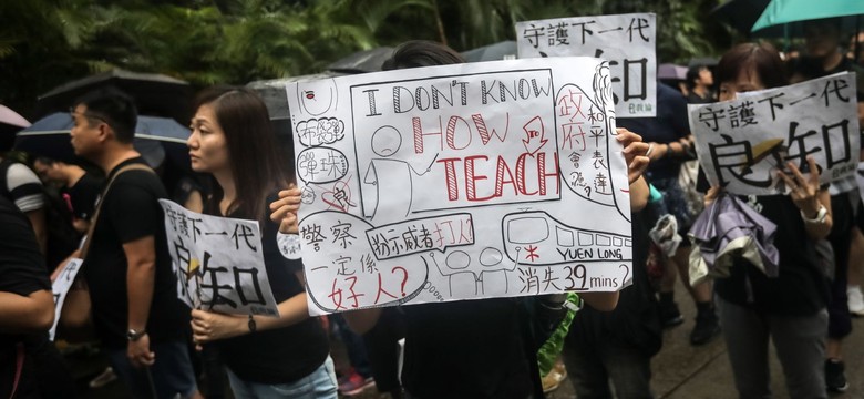 Antyrządowe protesty w Hongkongu nie słabną. Tym razem na ulice wyszli nauczyciele