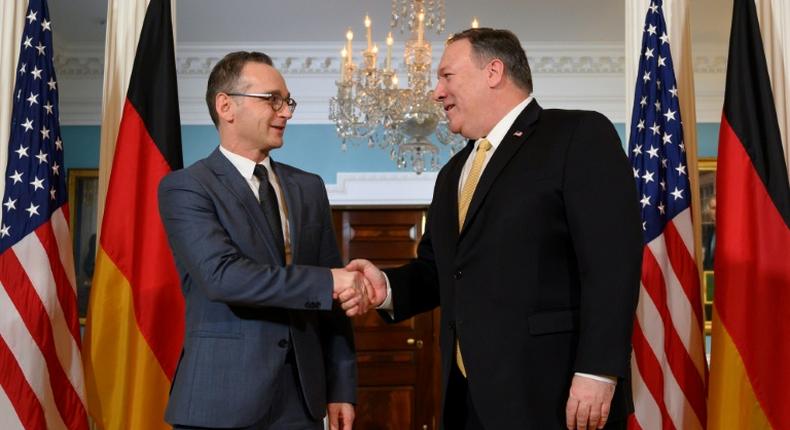 German Foreign Minister Heiko Maas (L) said 'the ball is still in Russia's court' after talks with Secretary of State Mike Pompeo
