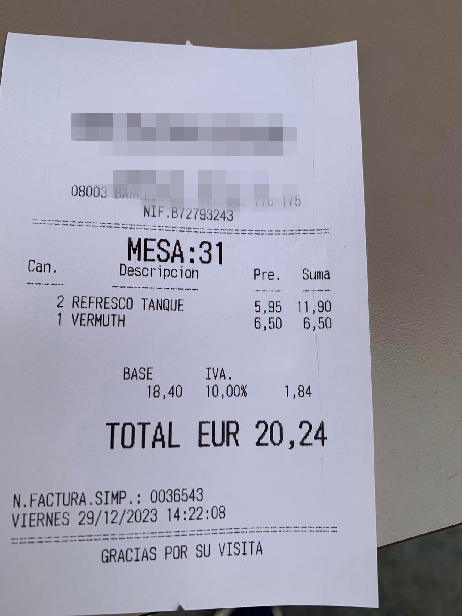 Cena na účtenke ho nepotešila.