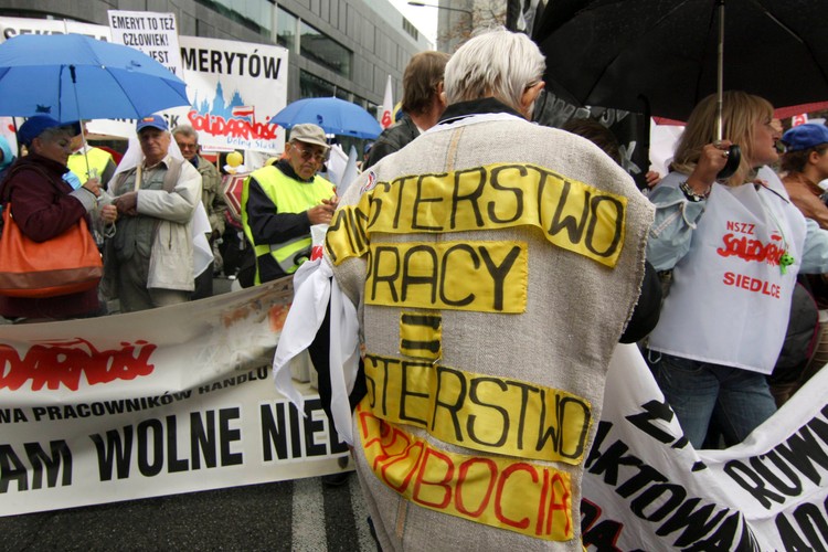 Związkowcy demonstrowali w Warszawie