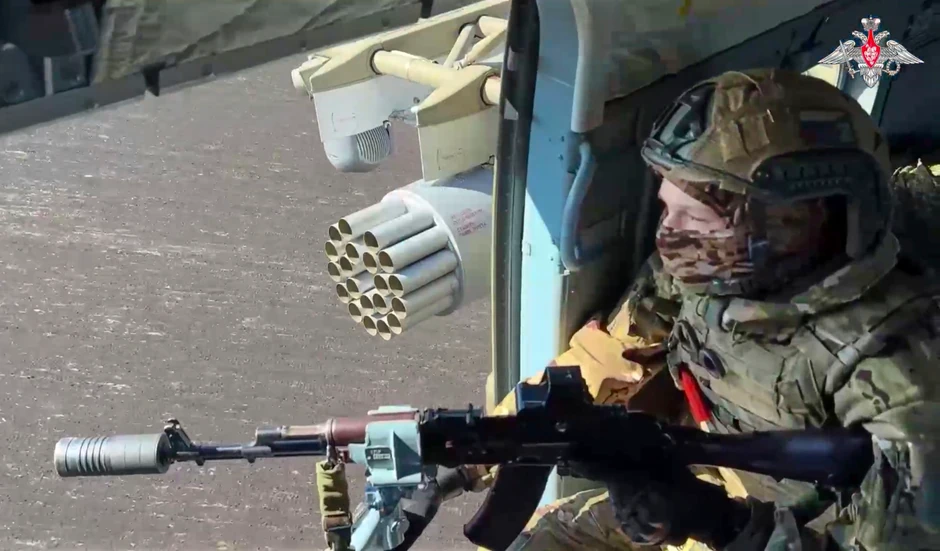 Ruski vojni helikopter na nepoznatoj lokaciji u Ukrajini 19. maja