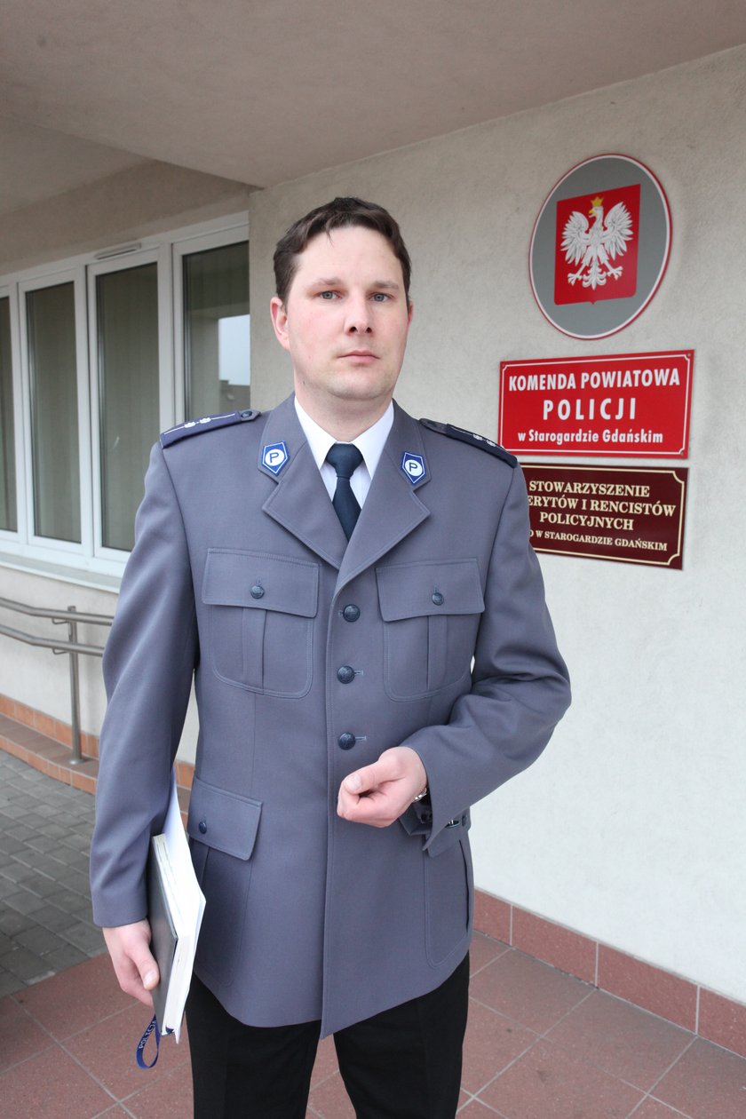 asp. Marcin Kunka z policji w Starogardzie Gdańskim 