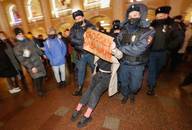 Protest po aresztowaniu Nawalnego