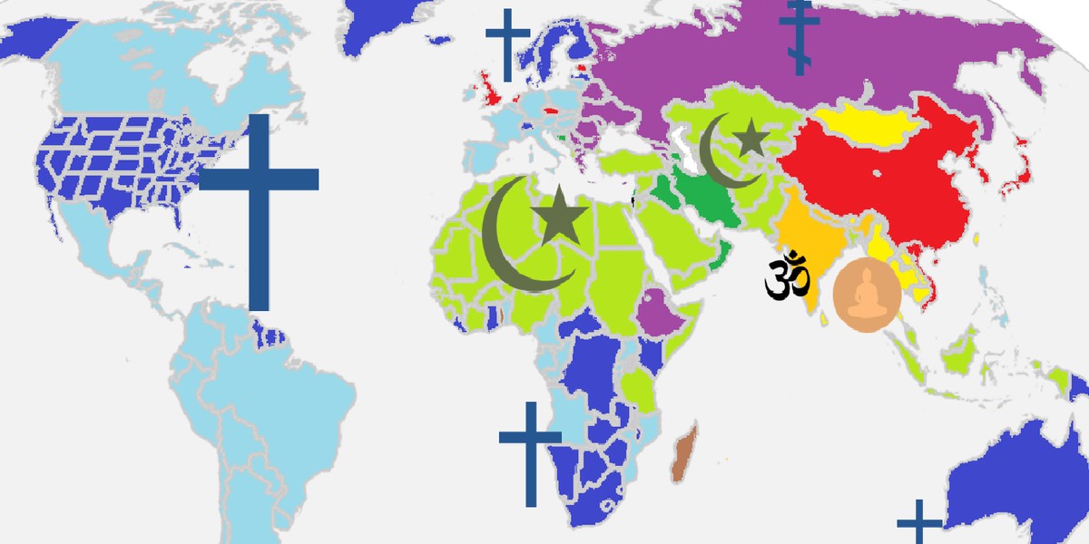 Na religijnej mapie świata coraz większą przewagę ludnościową zdobywają muzułmanie, ale ekonomiczną wciąż dzierżą chrześcijanie. Najszybszy rozwój w ostatnich latach dotyczy jednak krajów ateistycznych. 