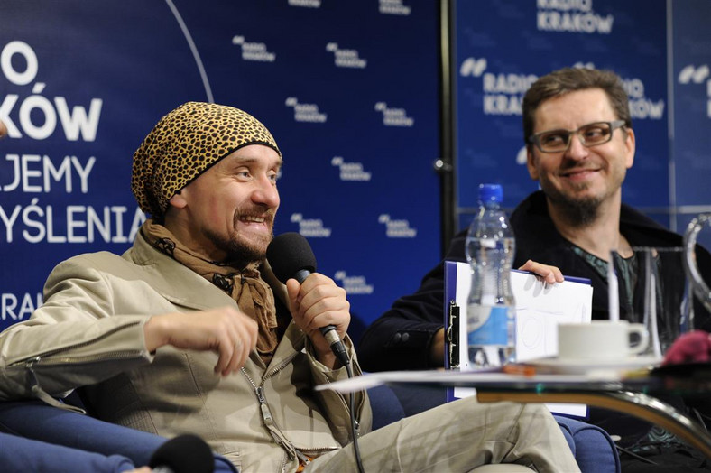 Jan Klata i Sebastian Majewski podczas konferencji w Radiu Kraków fot. Wojciech Gruszka (Radio Kraków)