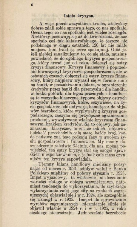 Fragment sejmowego przemówienia premiera Władysława Grabskiego pt. „Program walki z kryzysem gospodarczym” z października 1925 r.