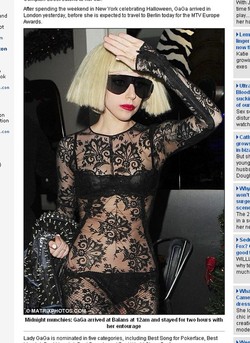 Lady GaGa biega w koronkach po mrozie