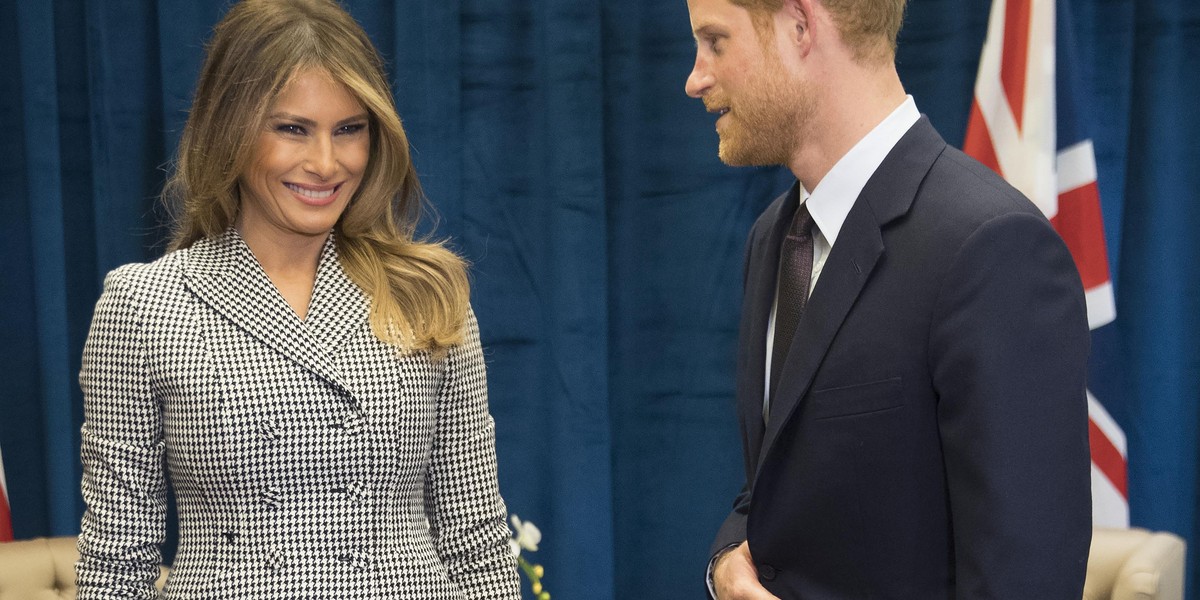 Dziwny gest księcia Harry'ego na spotkaniu z Melanią Trump