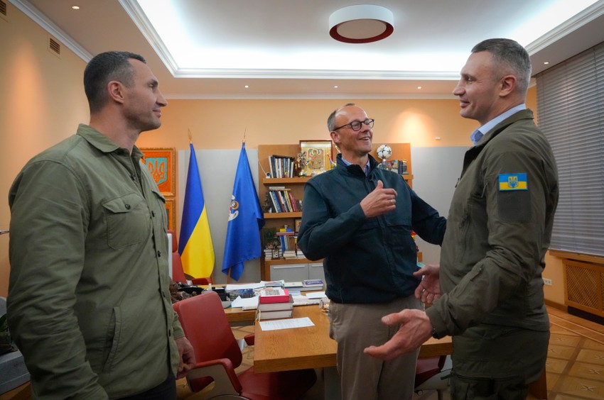 Fridrih Merc sa Vitalijem i Vladimirom Kličom