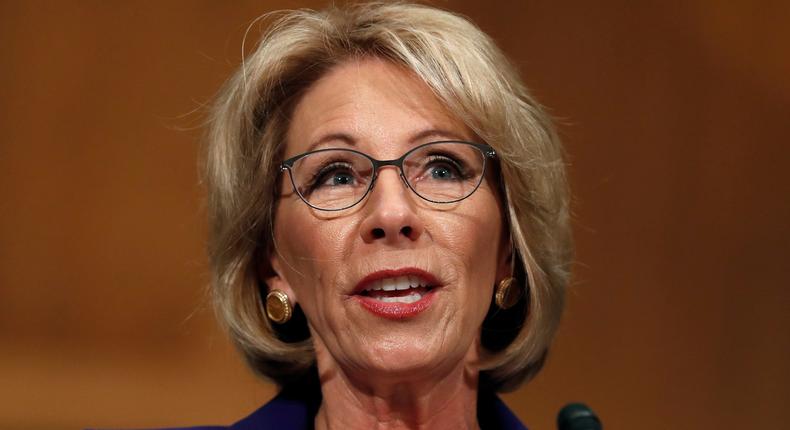 The Senate confirmed Betsy DeVos as the secretary of education in historic fashion, requiring Vice President Mike Pence to cast the tiebreaking vote.