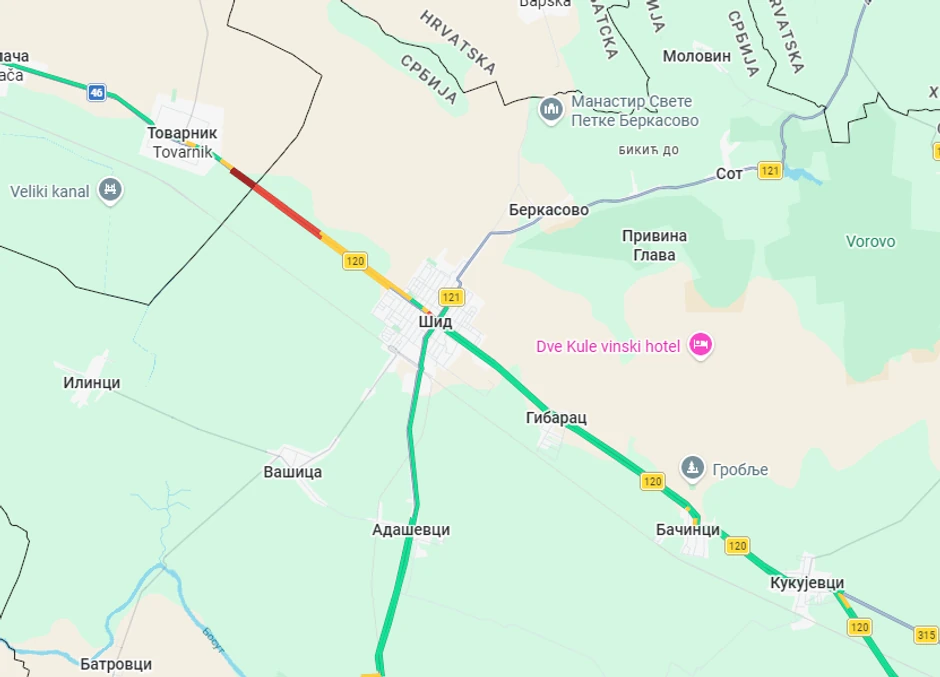 Gužve na autoputu kod Šida