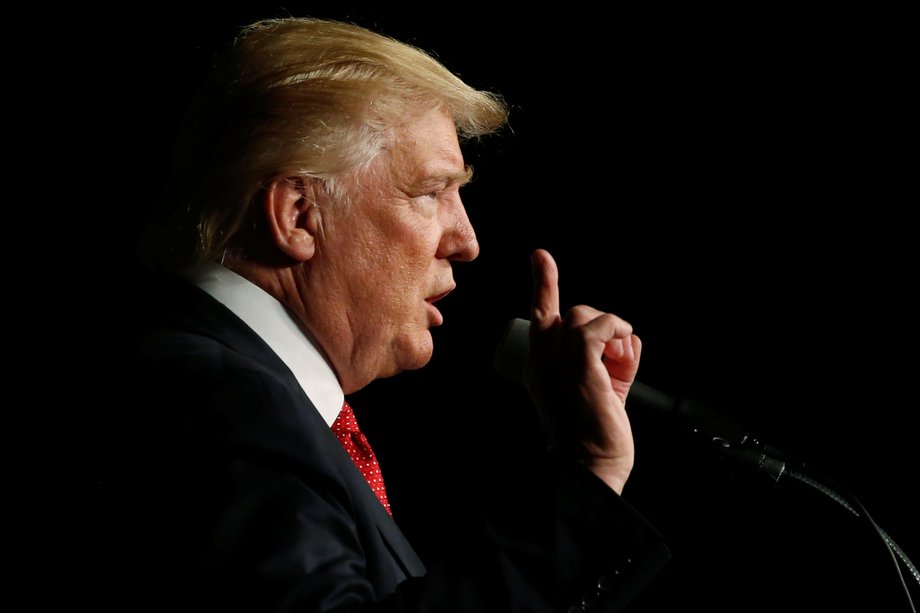 Donald Trump holding a campaign rally in Fort Myers, Florida, on Monday.