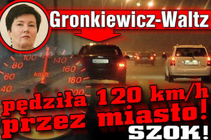 Gronkiewicz-Waltz mknie przez miasto 120 km/h