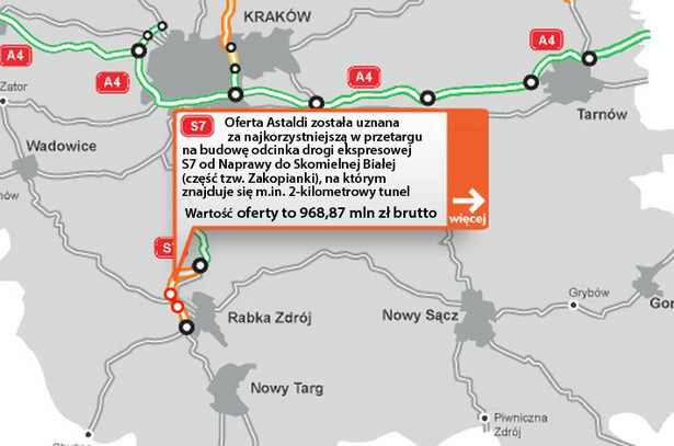 S7 - od Naprawy do Skomielnej Białej