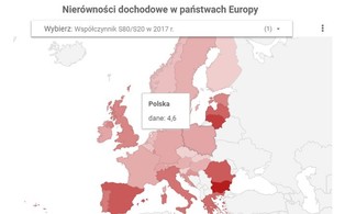Polska jak Szwajcaria. Oto mapa nierówności dochodowych w Europie
